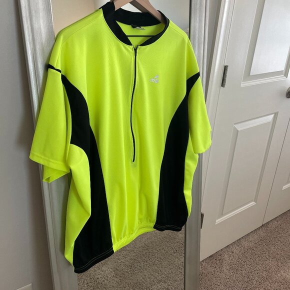 Mt. Borah Men's Yellow Black Short Sleeve Cycling Biking 3/4 Zip Jersey 4XL - Picture 1 of 8